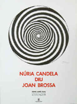 Joan Brossa - Núria Candela diu Joan Brossa. Original color lithograph poster 1991 for Teatre Adria Gual Barcelona.