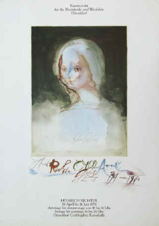 Heinrich Richter - Original Ausstellungsplakat Ölbilder, Aquarelle, Gouachen, Zeichnungen 1961 - 1978. Plakat der Ausstellung vom 28. April - 18. Juni 1978 im Kunstverein Düsseldorf.