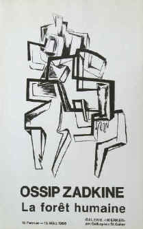 Ossip Zadkine - La Forêt humaine. Original lithograph 1966 Erker Presse Galerie St. Gallen, Switzerland.