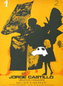 Jorge Castillo - Barcelone 1. Original color lithograph poster for the exhibition 1976 at Galeria Joan Prats, Barcelona. 