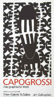 Giuseppe Capogrossi. Art exhibition poster  20 February to 30 April 1988 at the Erker Presse Gallery in St. Gallen