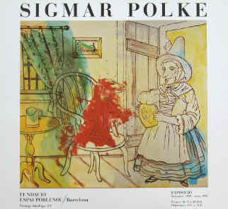 Sigmar Polke Plakat der Ausstellung 1993  in Fundacio Espai Poblenou, Barcelona.