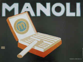 Manoli Plakat von Lucian Bernhard. Manoli Zigaretten Poster.