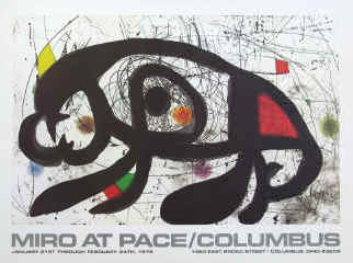Joan Miró - at Pace Columbus 1979 art exhibition poster, cartel, affiche