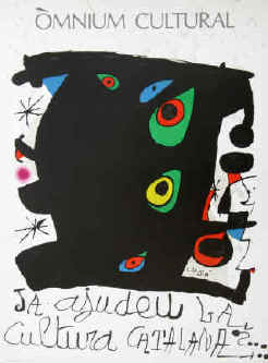 Poster Joan Miró - Òmnium Cultural. Ja ajudeu la Cultura Catalana. Original color lithograph from 1974