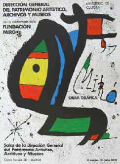 Poster Joan Miró - Obra Grafica, 1978 Madrid. Cartel exposición, art exhibition poster