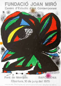 Poster Cartel Fundació Joan Miró. Original color lithograph 1975 in Barcelona, affiche.