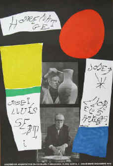 Poster Joan Miró - Exposicion homenatge a Josep-Lluis Sert y Josep Llorens Artigas. Barcelona 1972.