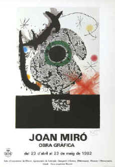 Joan Miró - Obra Gràfica. Art exhibition poster 1982 Valencia, cartel exposición, affiche