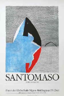 Klubschule Migros, Chur, Giuseppe Santomaso - Original Lithographie Ausstellungsplakat 1982, art exhibition poster 
