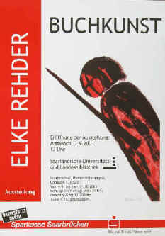 Elke Rehder - Ausstellungsplakat Buchkunst Ausstellung 2003 Saarländische Universitäts- und Landesbibliothek Saarbrücken. Chess Posters, Schach Plakate, Affiches jeu d'échecs, Carteles de exposición arte y ajedrez.