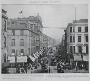 Argyle Street in Glasgow, old photograph from 1910.