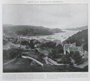 Oban and Sound of Kerrera. From Oban looking westward to the Island of Mull in the Hebrides.