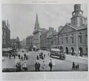 Old photograph of High Street in Dundee, Scotland.