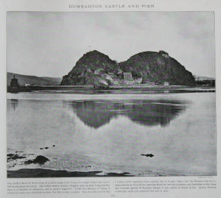 Dumbarton with the castled Rock and pier, where the Leven joins the Clyde.