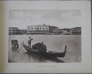 Venezia 1900 - Panorama del Molo con Gondola