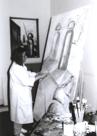 Die Malerin Elke Rehder im Künstlerhaus Cuxhaven 1993