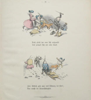 Ende der Rutschpartie von Wilhelm Busch. München, Braun & Schneider 1890.