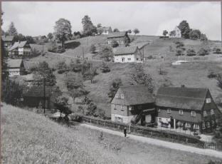 Umgebindehäuser in Lückendorf. Foto Hoffmann, Zittauer Gebirge.