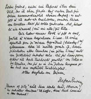 Autograph von Stefan Zweig von 1939 Brief aus London an Siegfried Trebitsch